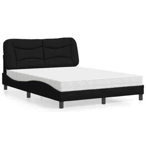 Seng med madras 140x200 cm stof sort