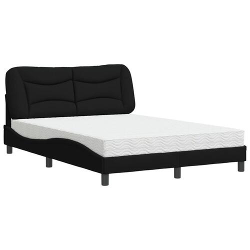 Seng med madras 140x200 cm stof sort