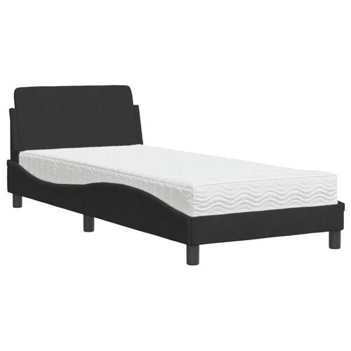 Seng med madras 80x200 cm velour sort