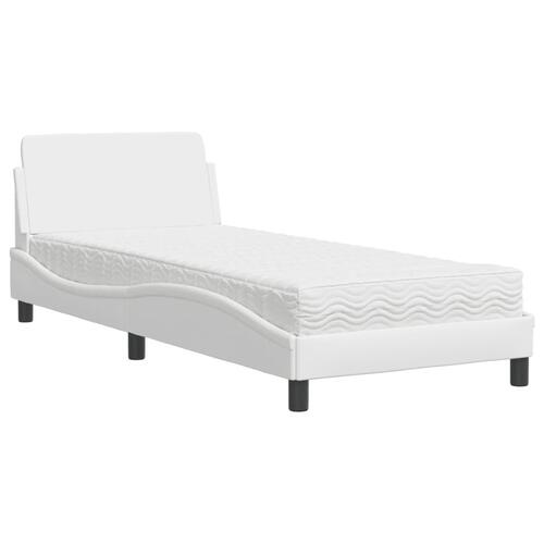 Seng med madras 80x200 cm kunstlæder hvid