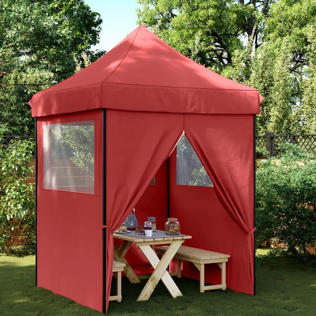 Foldbart pop up-festtelt med 4 sidevægge bordeaux billede