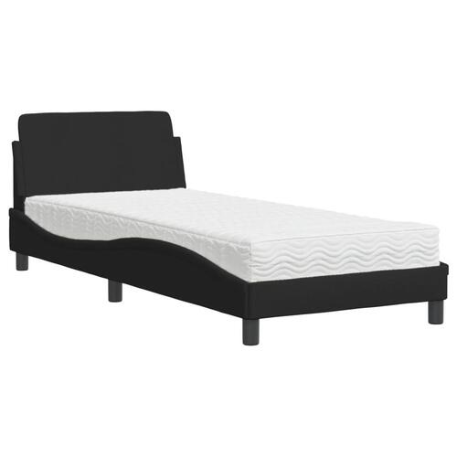 Seng med madras 90x200 cm stof sort