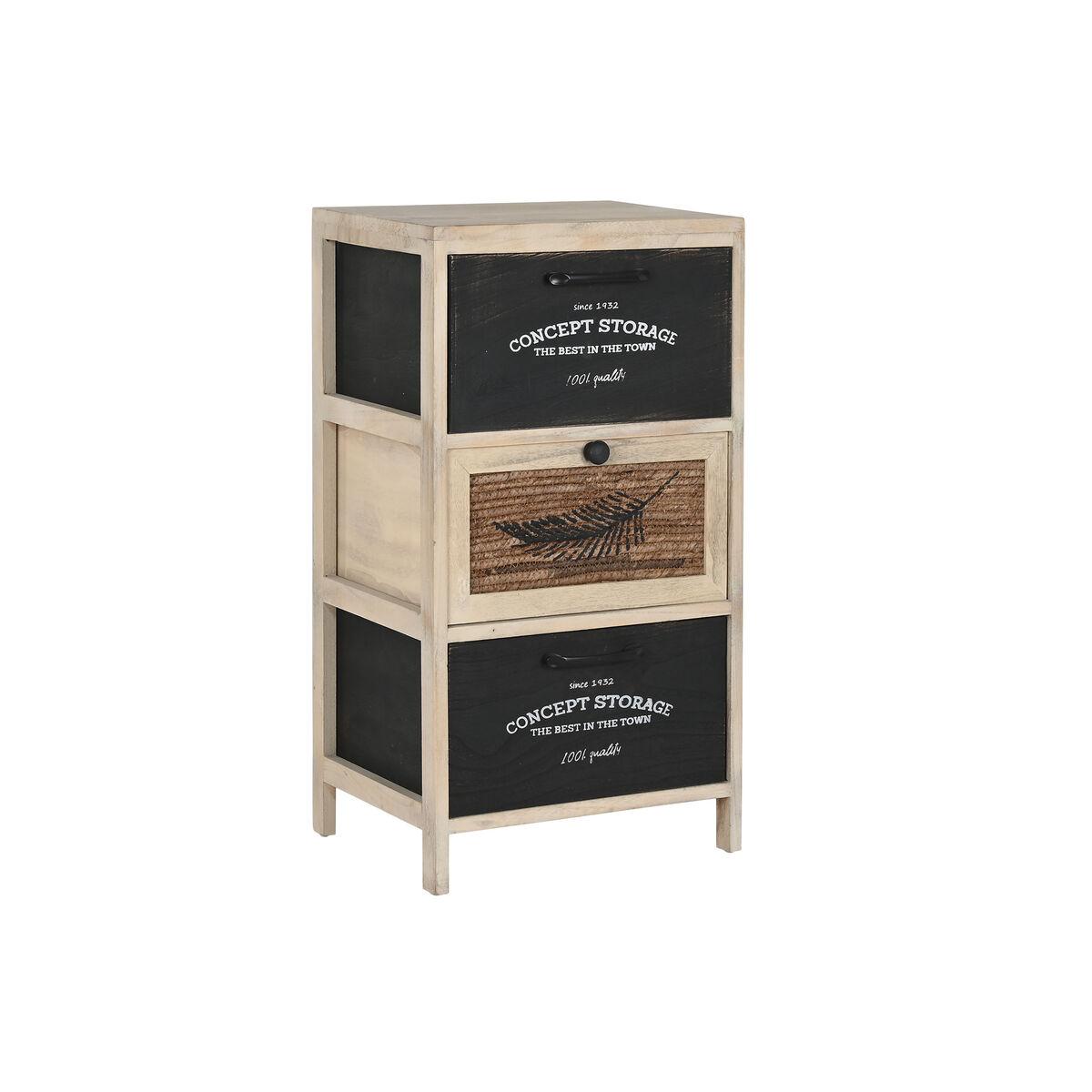 Kommode Home ESPRIT Sort Natur Træ 40 x 30 x 73,5 cm
