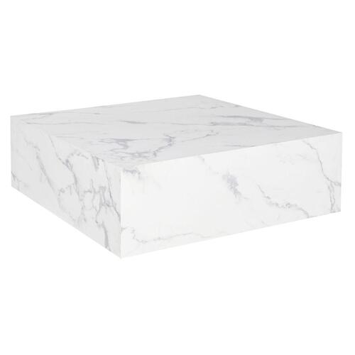 Sofabord Home ESPRIT Hvid Træ MDF 90 x 90 x 35 cm