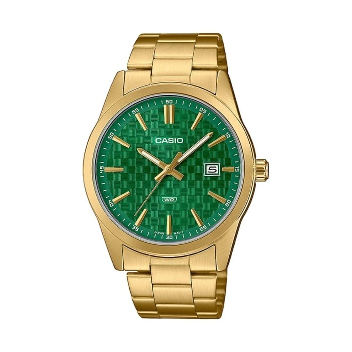 Casio Collection herreur - grøn skive, guld lænke (Ø 41 mm)