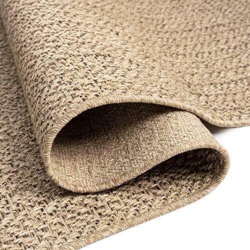 Gulvtæppe ZIZUR 120x120 cm jute-look indendørs og udendørs