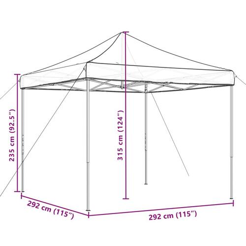 Pop op-festtelt 292x292x315 cm cm foldbart brun