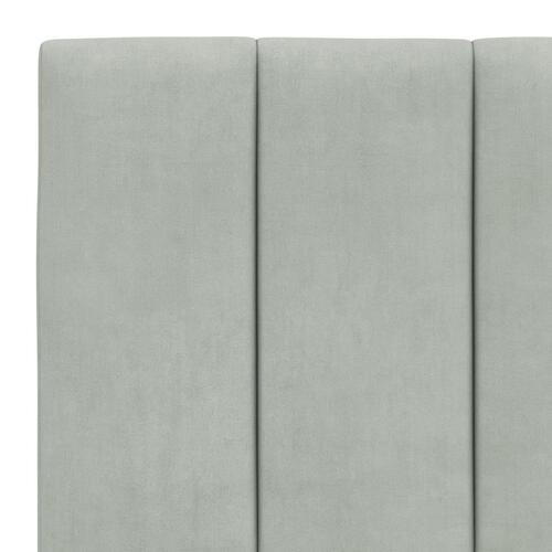Seng med madras 90x200 cm velour lysegrå
