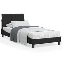 Seng med madras 90x200 cm velour sort