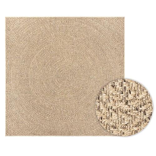 Gulvtæppe ZIZUR 120x120 cm jute-look indendørs og udendørs