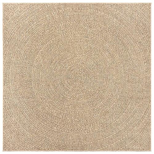 Gulvtæppe ZIZUR 120x120 cm jute-look indendørs og udendørs