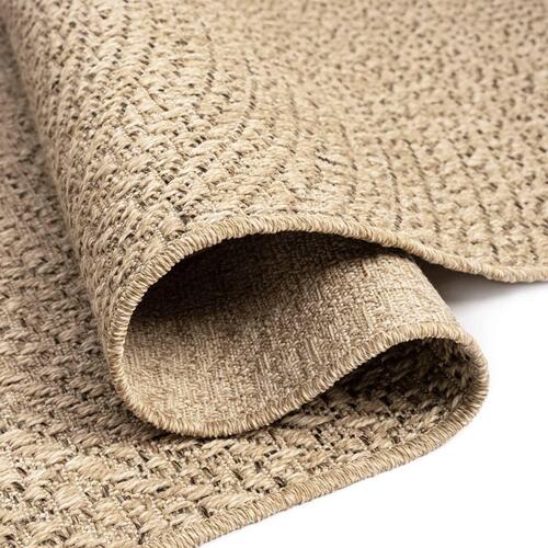 Gulvtæppe ZIZUR 120x120 cm jute-look indendørs og udendørs