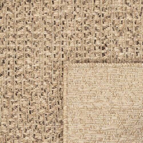 Gulvtæppe ZIZUR 120x120 cm jute-look indendørs og udendørs