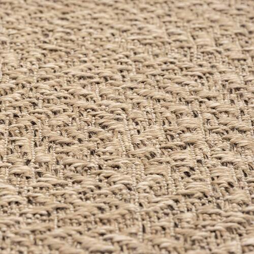Gulvtæppe ZIZUR 120x120 cm jute-look indendørs og udendørs