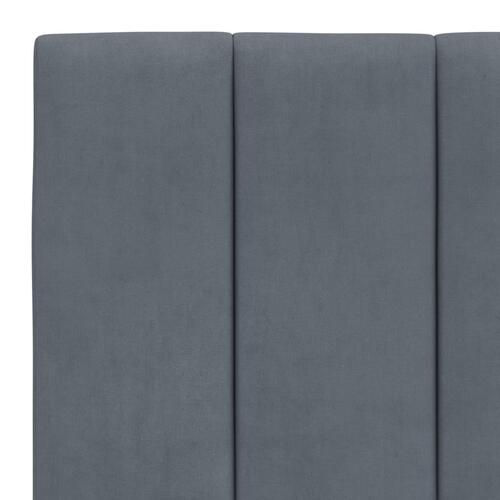 Seng med madras 180x200 cm velour mørkegrå
