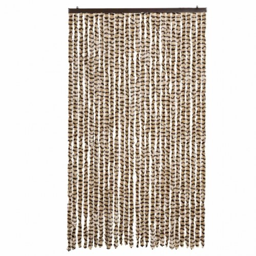 Flueforhæng 118×220 cm i chenille - beige/brun dørgardin