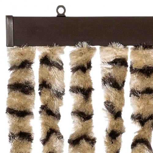 Flueforhæng 118×220 cm i chenille - beige/brun dørgardin