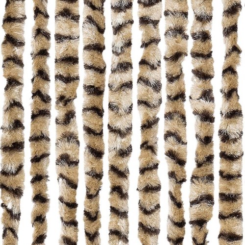 Flueforhæng 118×220 cm i chenille - beige/brun dørgardin