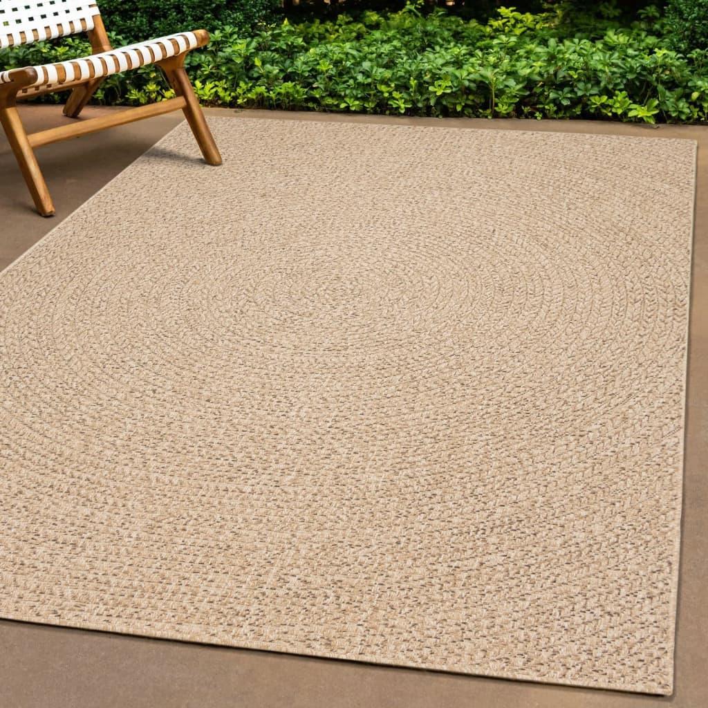 Gulvtæppe ZIZUR 240x340 cm jute-look indendørs og udendørs