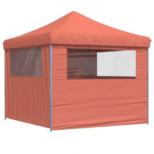 Foldbart pop-up festtelt med 4 sidevægge - terracotta, 292 × 292 cm