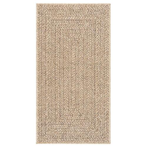Gulvtæppe ZIZUR 100x200 cm jute-look indendørs og udendørs