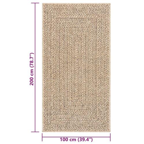 Gulvtæppe ZIZUR 100x200 cm jute-look indendørs og udendørs