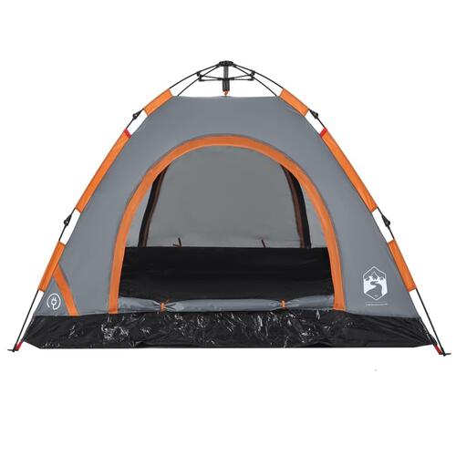 3-personers campingtelt quick-release grå og orange