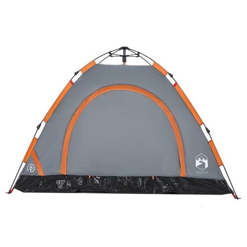 3-personers campingtelt quick-release grå og orange