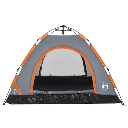 3-personers campingtelt quick-release grå og orange