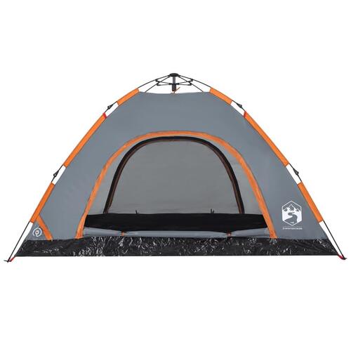 4-personers campingtelt quick-release grå og orange