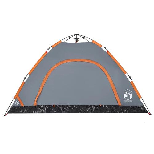 4-personers campingtelt quick-release grå og orange