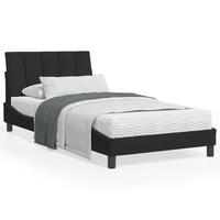 Seng med madras 100x200 cm velour sort