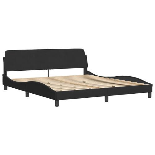 Seng med madras 180x200 cm velour sort