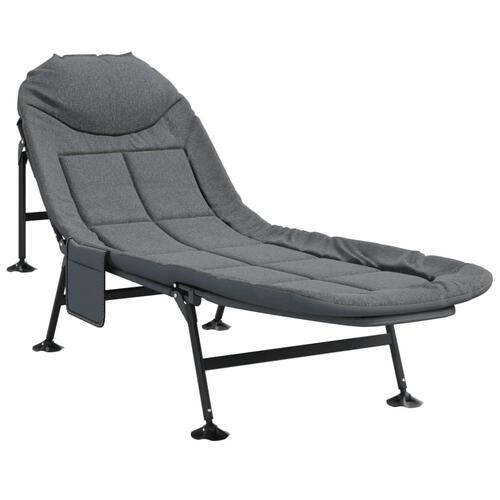 Fiskestol med justerbare fødder foldbar mørkt meleret