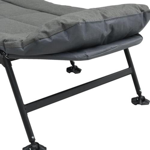 Fiskestol med justerbare fødder foldbar mørkt meleret