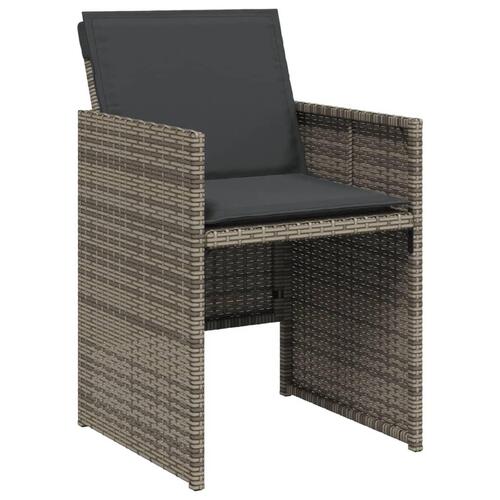 Loungesæt til haven 11 dele med hynder polyrattan grå