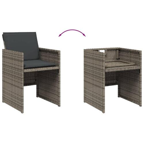 Loungesæt til haven 11 dele med hynder polyrattan grå