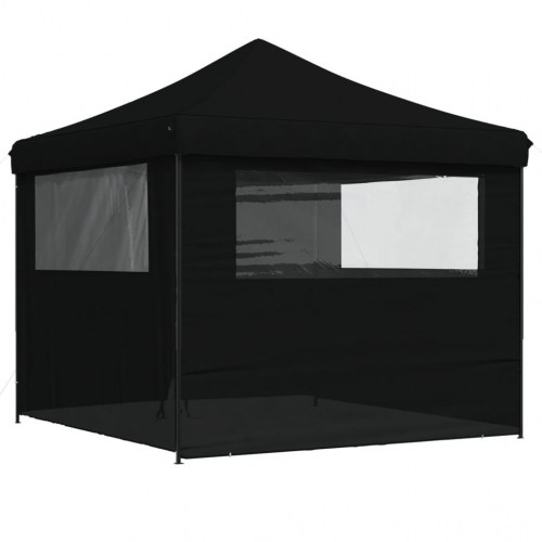 Foldbart pop-up festtelt med 4 sidevægge - sort, 292 × 292 cm
