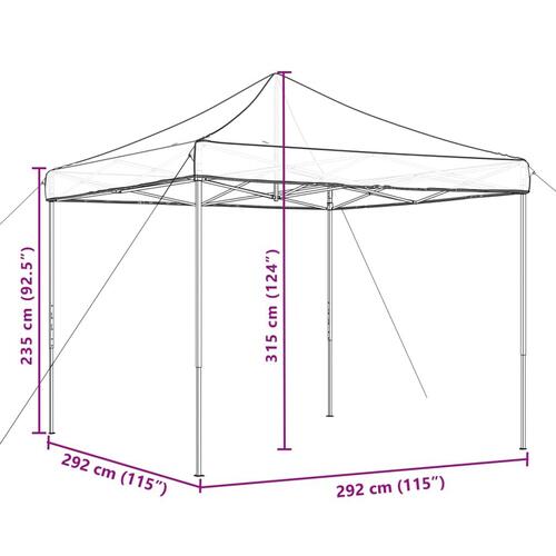 Pop op-festtelt 292x292x315 cm foldbart sort