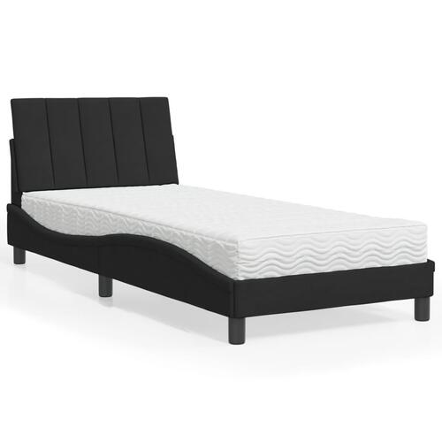 Seng med madras 80x200 cm velour sort