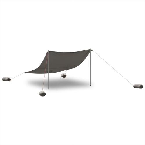 Strandbaldakin med sandankre 304x300 cm grå