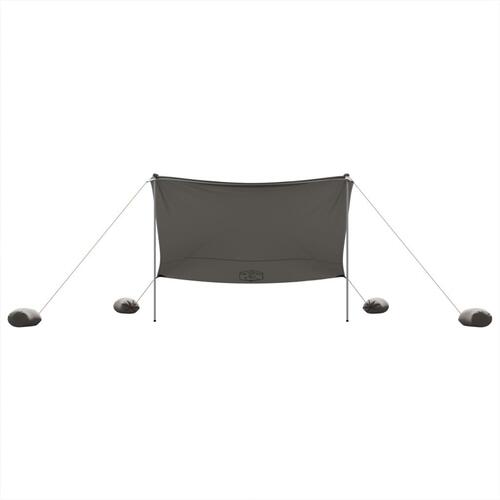Strandbaldakin med sandankre 304x300 cm grå