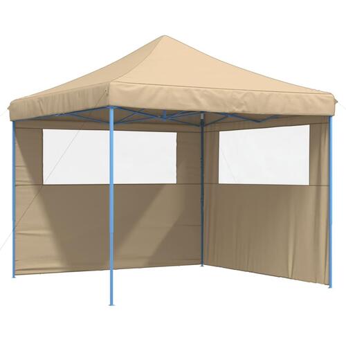 Pop op-festtelt med 2 sidevægge foldbart beige