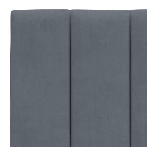 Seng med madras 140x200 cm velour mørkegrå