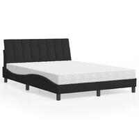 Seng med madras 140x200 cm velour sort