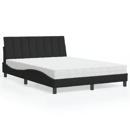 Seng med madras 140x200 cm velour sort