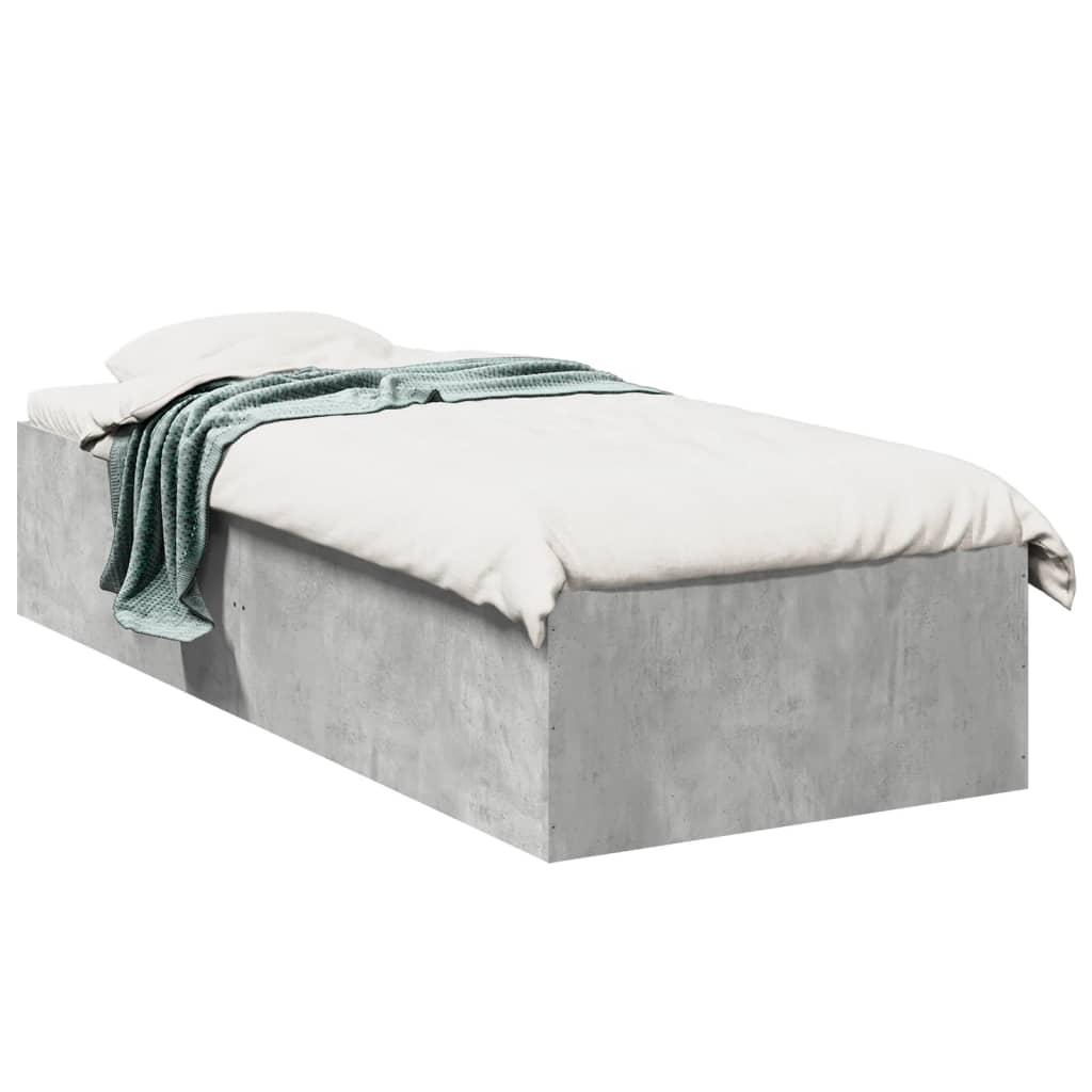 Sengeramme 75x190 cm konstrueret træ betongrå billede