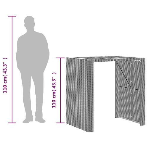 Havebord med akacietop 105x80x110 cm polyrattan sort