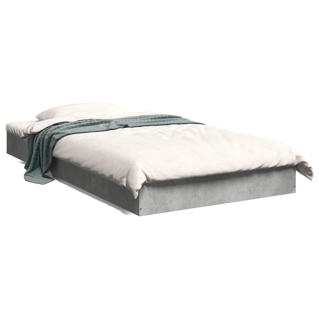 Sengeramme 100x200 cm konstrueret træ betongrå