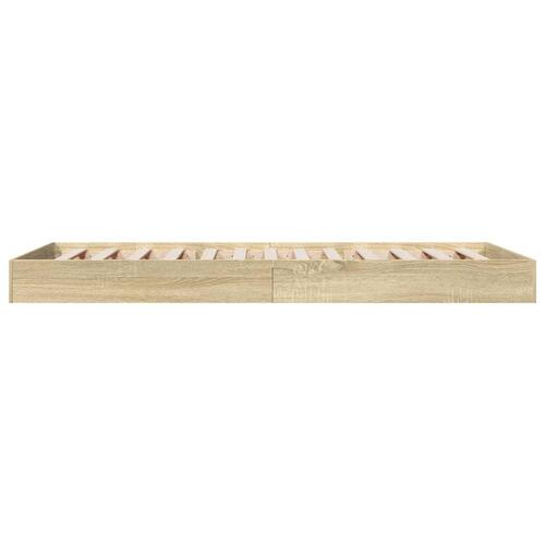 Sengeramme 90x200 cm uden madras konstrueret træ sonoma-eg